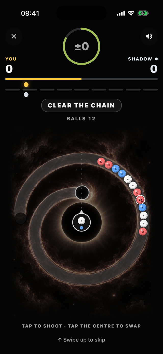 The feed: an Orbit card with the race against your Shadow above it